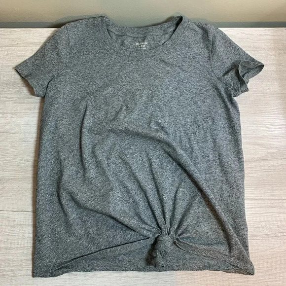 Madewell Knot Front Tee Gray Size XXS - Picture 2 of 9